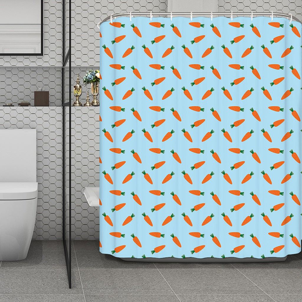 Little Carrot Pattern Print Polyester Shower Curtain