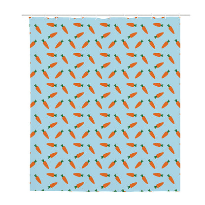 Little Carrot Pattern Print Polyester Shower Curtain