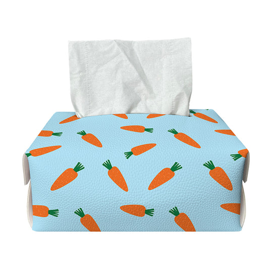 Little Carrot Pattern Print Rectangle Tissue Box Cover