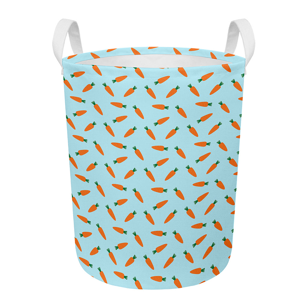 Little Carrot Pattern Print Round Laundry Basket