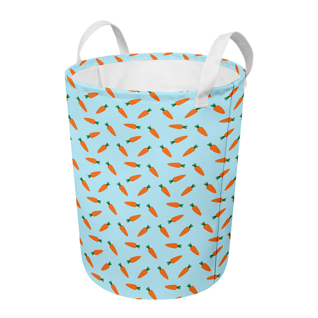 Little Carrot Pattern Print Round Laundry Basket