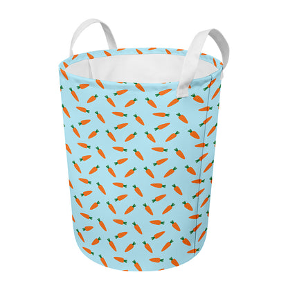 Little Carrot Pattern Print Round Laundry Basket