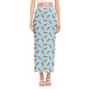 Little Carrot Pattern Print Side Slit Maxi Skirt