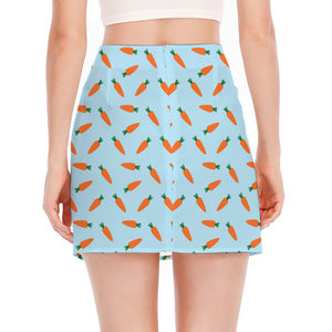 Little Carrot Pattern Print Side Slit Mini Skirt