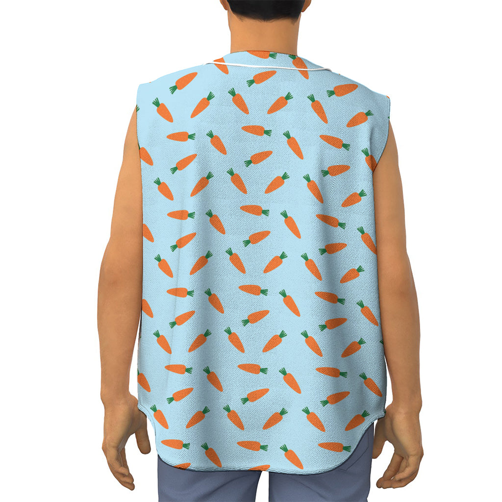 Little Carrot Pattern Print Sleeveless Baseball Jersey