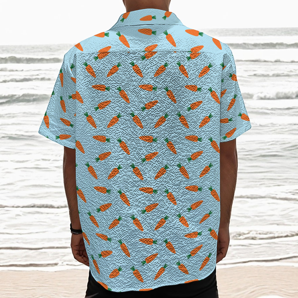 Little Carrot Pattern Print Textured Short Sleeve Shirt
