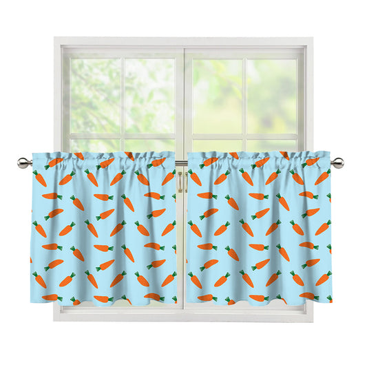Little Carrot Pattern Print Tier Curtains