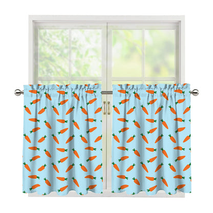 Little Carrot Pattern Print Tier Curtains