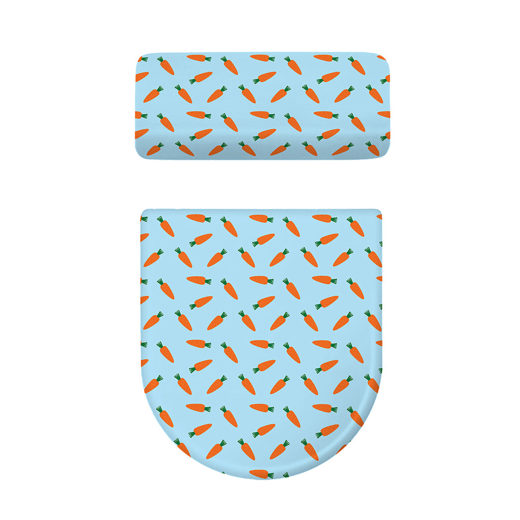 Little Carrot Pattern Print Toilet Lid And Tank Cover Set