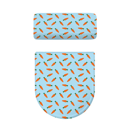 Little Carrot Pattern Print Toilet Lid And Tank Cover Set