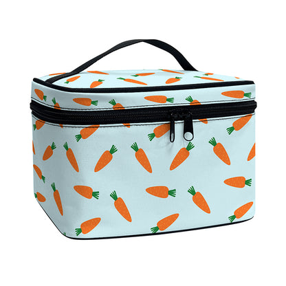 Little Carrot Pattern Print Travel Makeup Bag