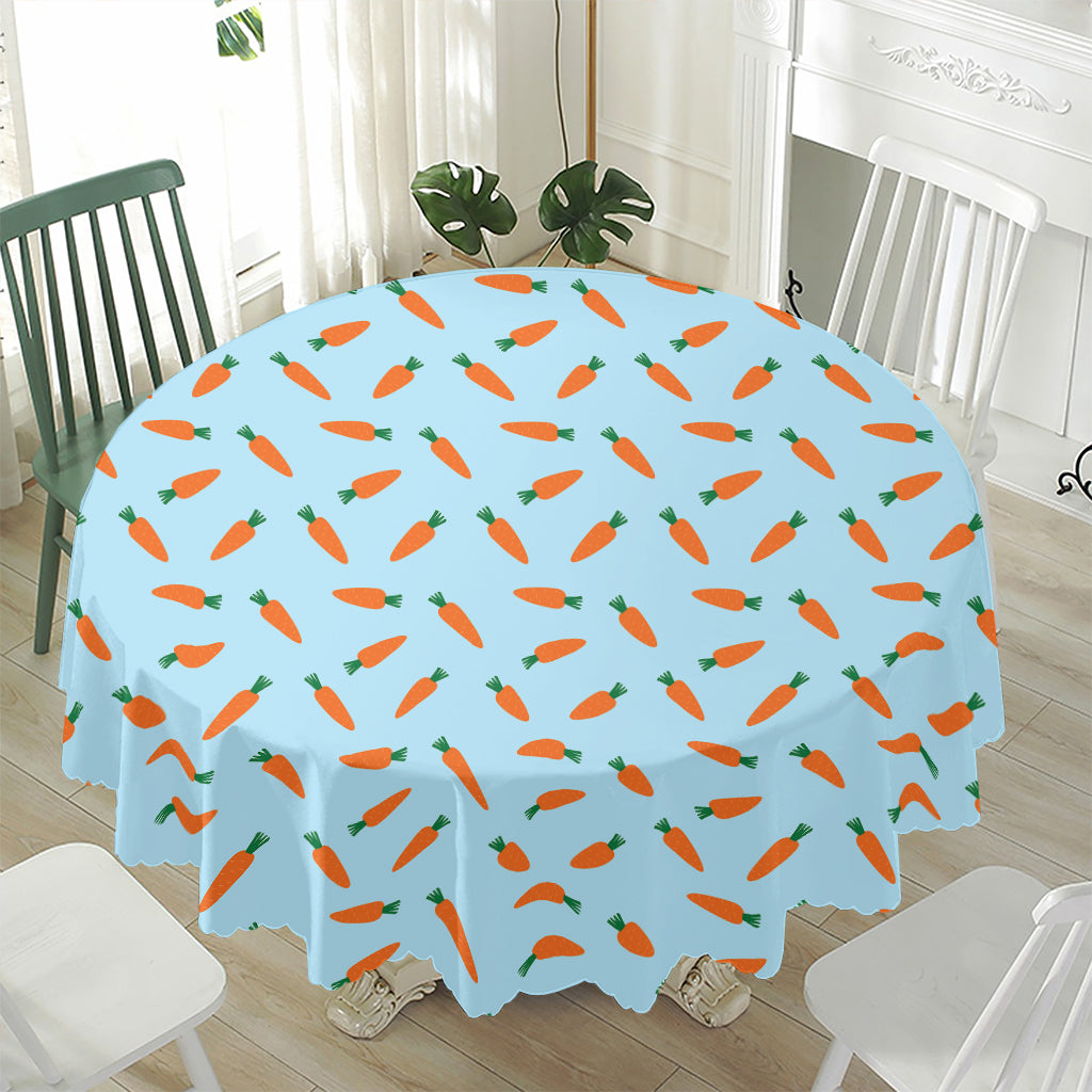 Little Carrot Pattern Print Waterproof Round Tablecloth