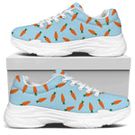 Little Carrot Pattern Print White Chunky Shoes