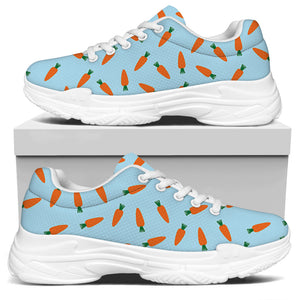 Little Carrot Pattern Print White Chunky Shoes