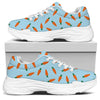 Little Carrot Pattern Print White Chunky Shoes