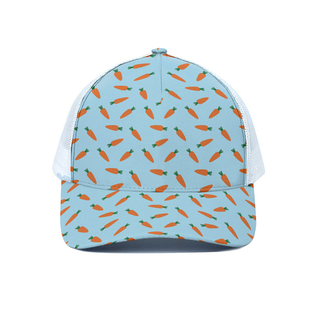 Little Carrot Pattern Print White Mesh Trucker Cap