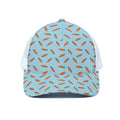 Little Carrot Pattern Print White Mesh Trucker Hat