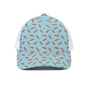 Little Carrot Pattern Print White Mesh Trucker Cap