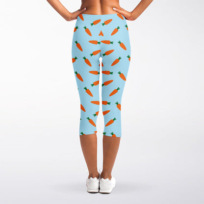 Little Carrot Pattern Print Women's Capri Leggings