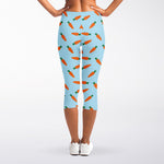 Little Carrot Pattern Print Women's Capri Leggings