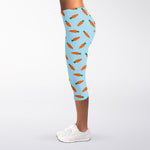 Little Carrot Pattern Print Women's Capri Leggings