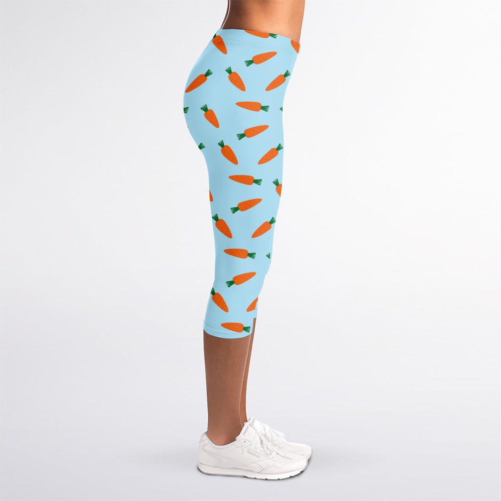 Little Carrot Pattern Print Women's Capri Leggings
