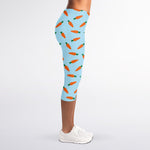 Little Carrot Pattern Print Women's Capri Leggings