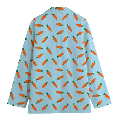 Little Carrot Pattern Print Women's Cotton Blazer