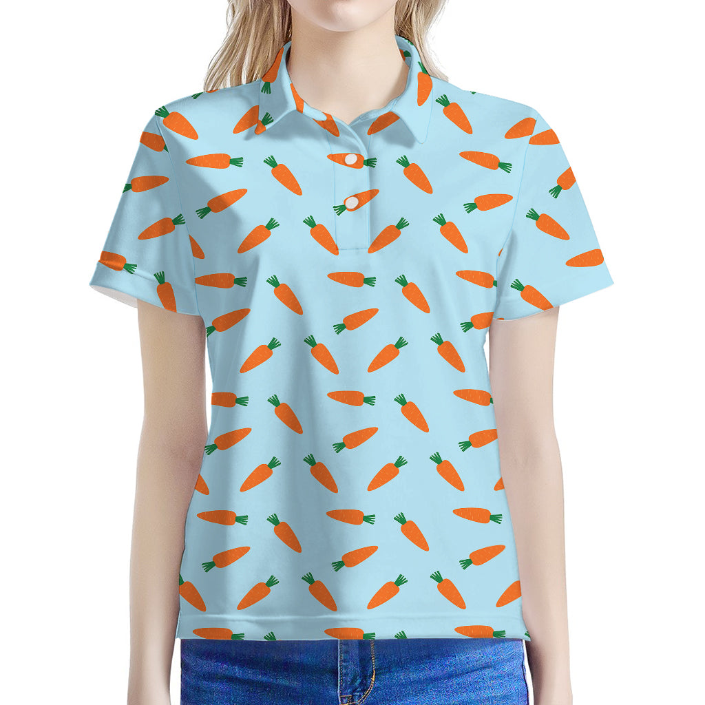 Little Carrot Pattern Print Women's Polo Shirt