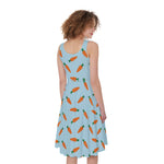 Little Carrot Pattern Print Women's Sleeveless Dress