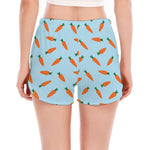 Little Carrot Pattern Print Women's Split Running Shorts