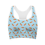 Little Carrot Pattern Print Women's Sports Bra