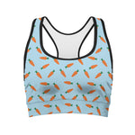Little Carrot Pattern Print Women's Sports Bra
