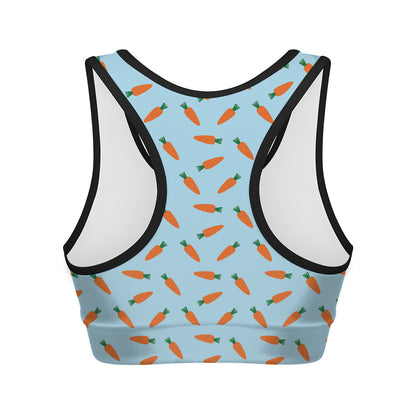 Little Carrot Pattern Print Women's Sports Bra