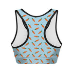 Little Carrot Pattern Print Women's Sports Bra