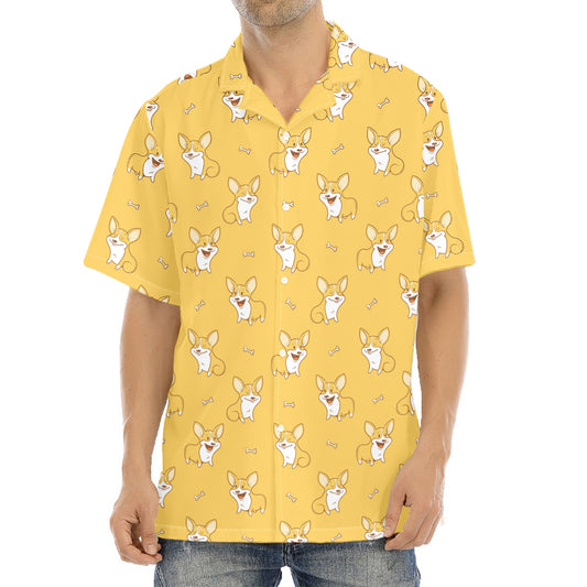 Little Corgi Pattern Print Aloha Shirt