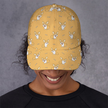 Little Corgi Pattern Print Baseball Cap