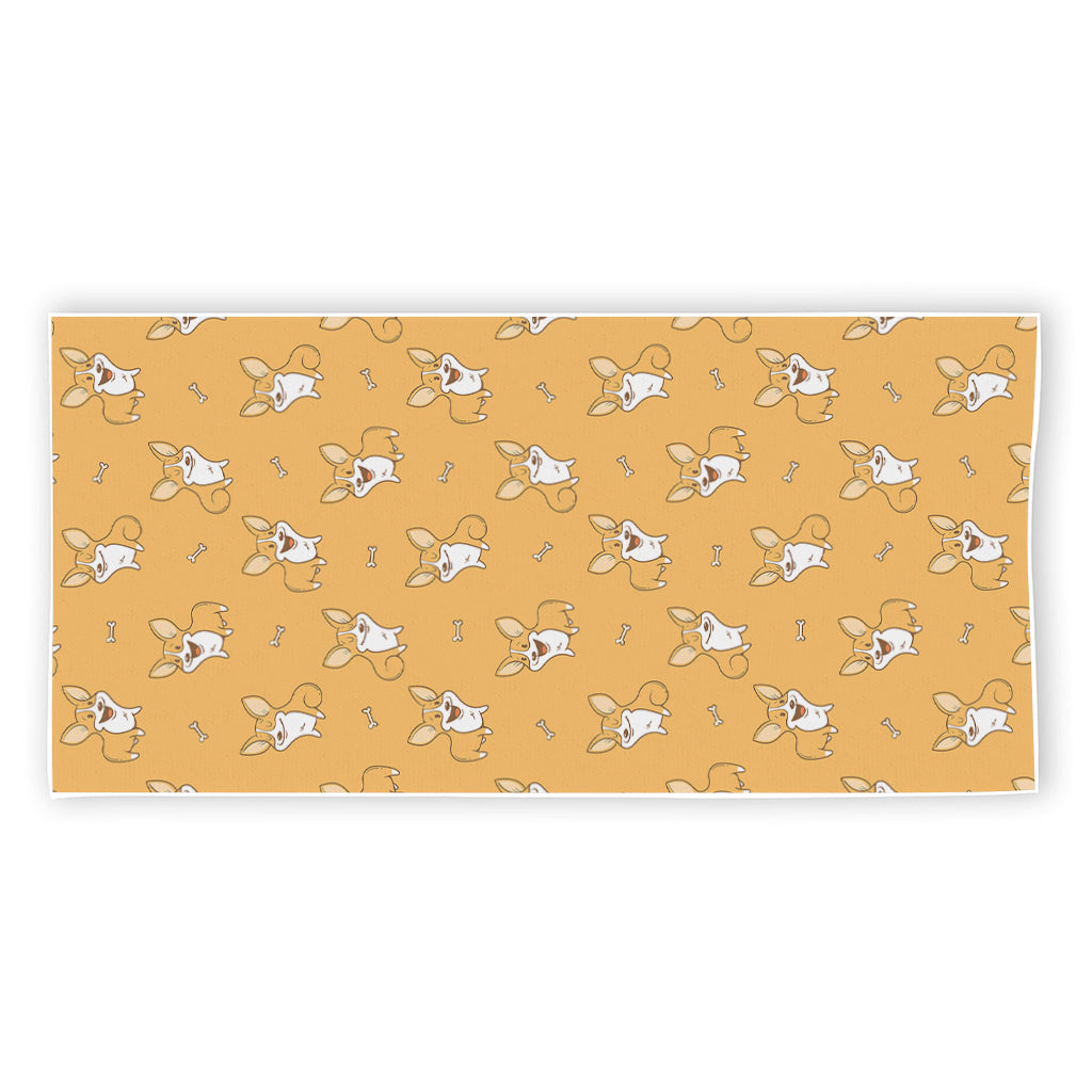 Little Corgi Pattern Print Beach Towel