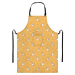 Little Corgi Pattern Print Bib Apron With Pocket