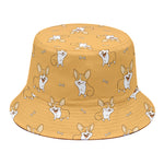 Little Corgi Pattern Print Bucket Hat