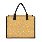 Little Corgi Pattern Print Canvas Tote Bag