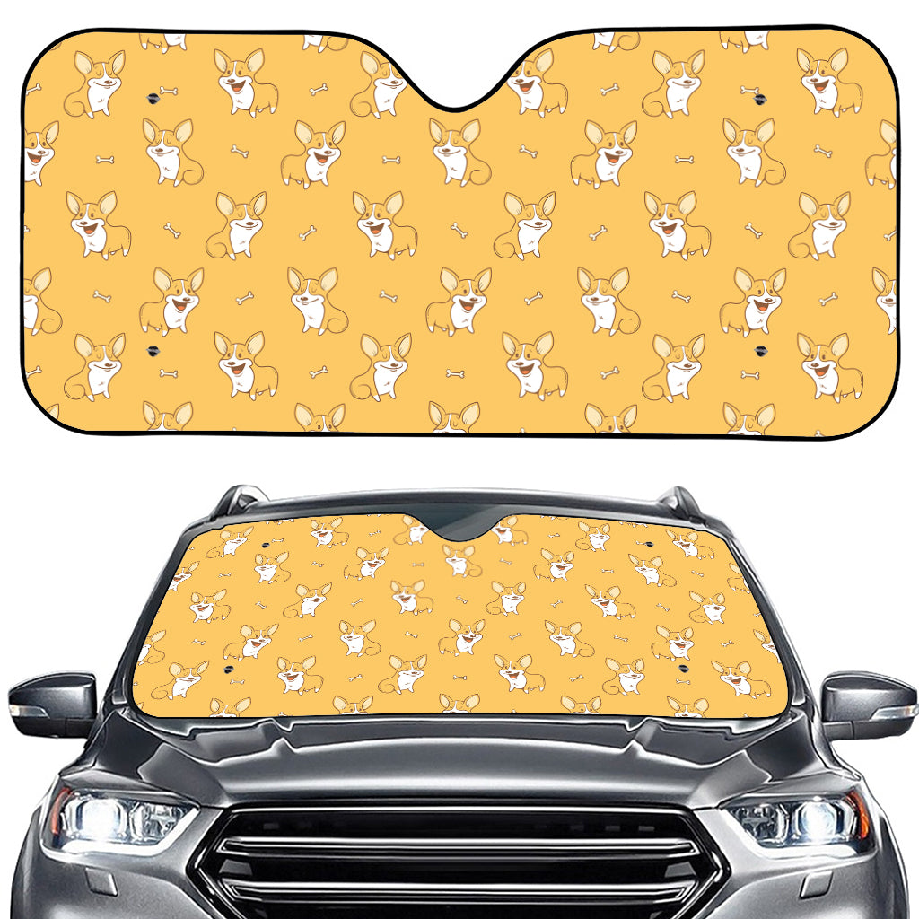 Little Corgi Pattern Print Car Windshield Sun Shade