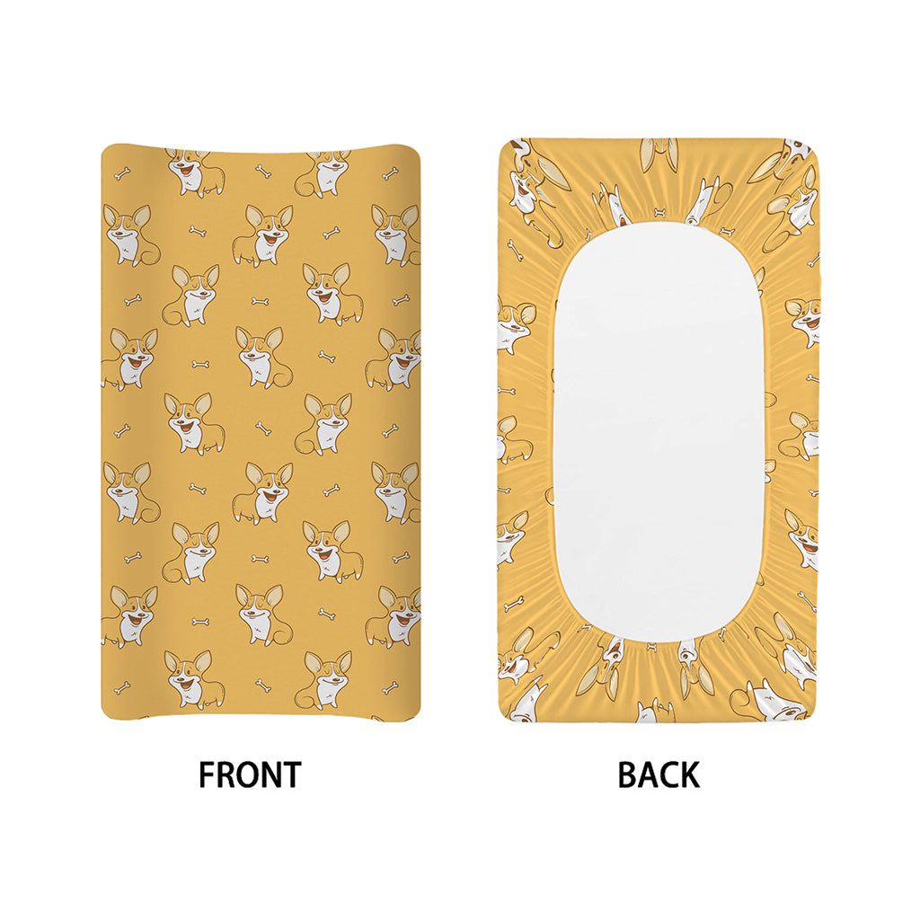 Little Corgi Pattern Print Changing Pad Cover