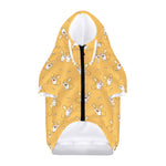 Little Corgi Pattern Print Dog Zip Up Hoodie