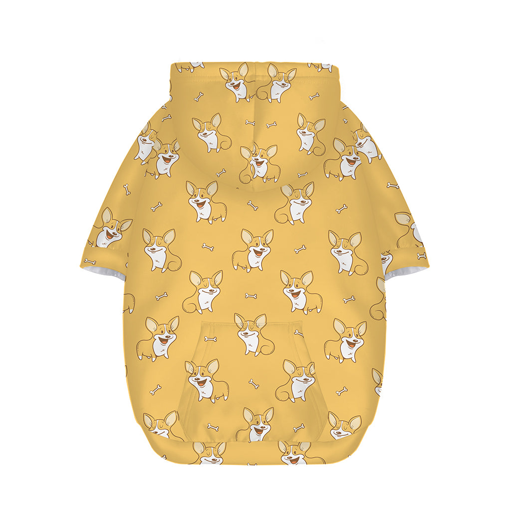 Little Corgi Pattern Print Dog Zip Up Hoodie