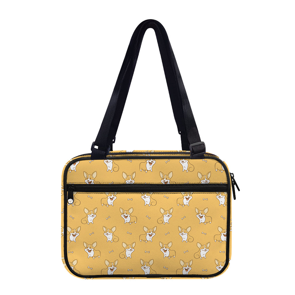 Little Corgi Pattern Print Double Strap Bible Bag