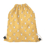 Little Corgi Pattern Print Drawstring Bag