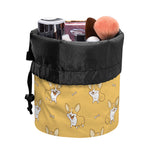 Little Corgi Pattern Print Drawstring Makeup Bag