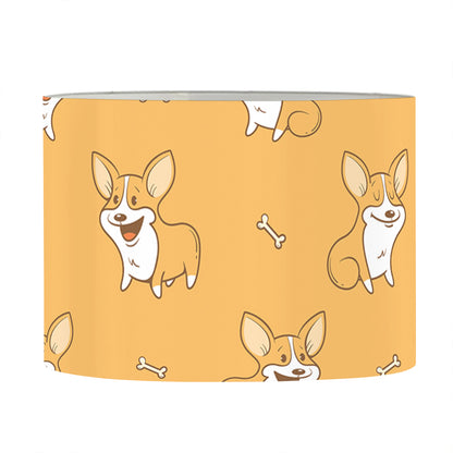 Little Corgi Pattern Print Drum Lamp Shade
