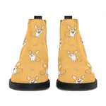 Little Corgi Pattern Print Flat Ankle Boots